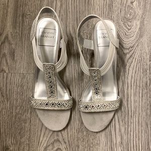 Silver Jeweled Heels- New York Transit Size 7.5